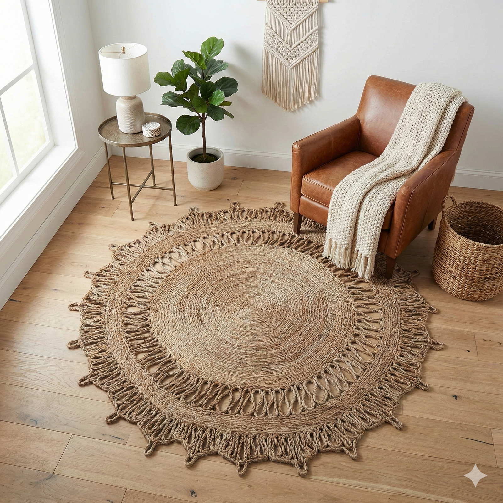 3 ft round jute carpet 90 cm handmade natural jute rug