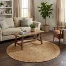 3 ft round natural jute rug 90 cm
