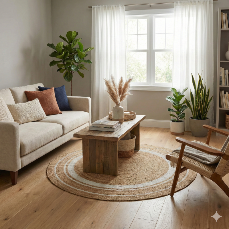 3 ft round natural white braided jute rug 90 cm