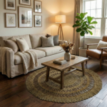 3 ft round natural jute rug 90 cm