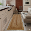 2.5x8 ft jute runner rug handmade natural fiber hallway carpet