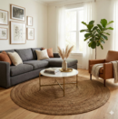 4 ft round natural braided jute rug 120 cm handmade eco friendly carpet