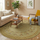5 ft round natural braided jute rug 150 cm