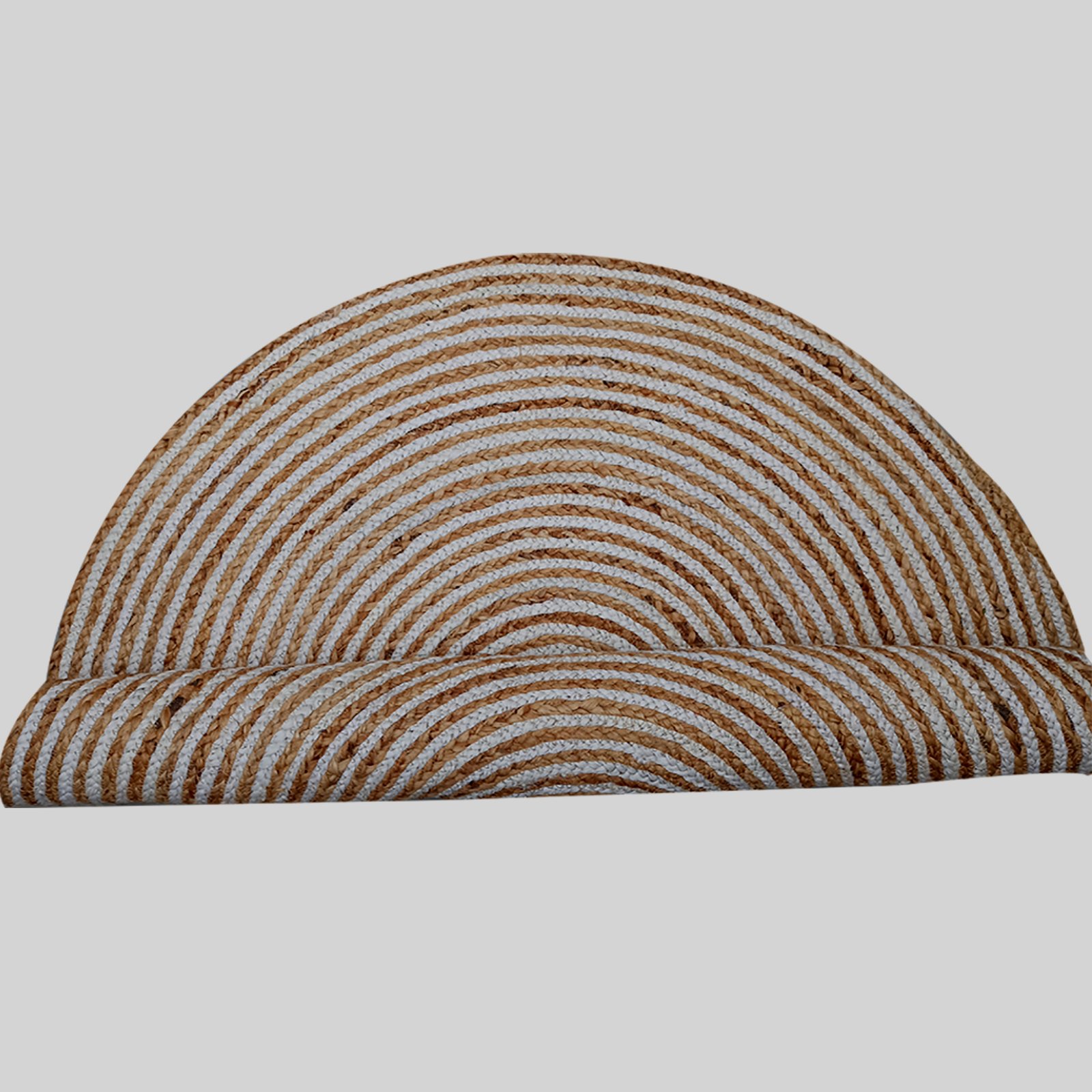 MRICStudio Handmade 3 Ft Round Natural & White Braided Jute Rug (90 cm) for Living Room & Bedroom - Image 3