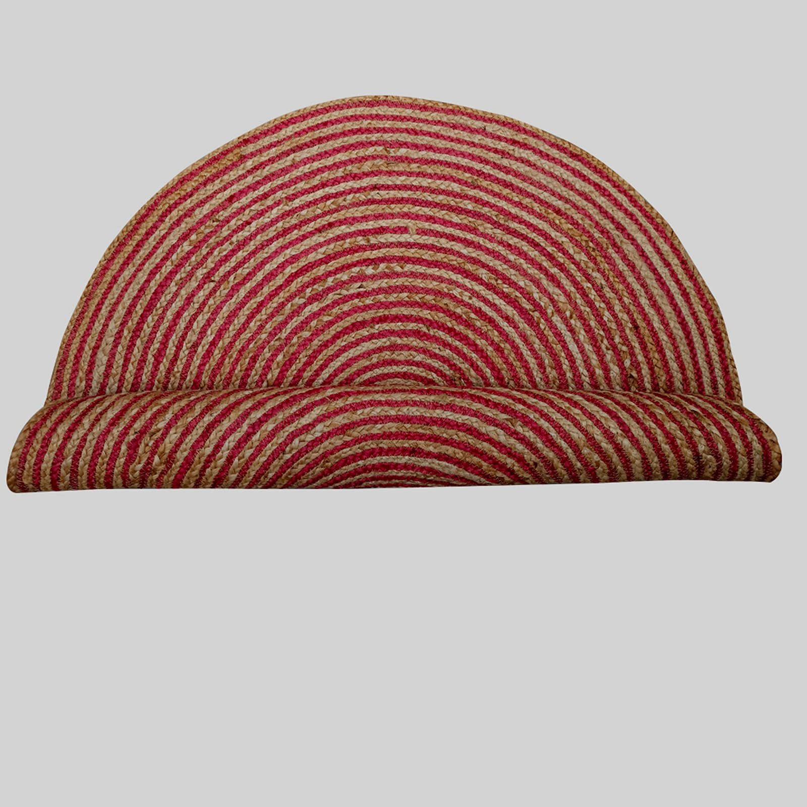 MRICStudio 3 Ft Round Red & Natural Braided Jute Carpet (90 cm) – Handmade Rug for Living Room, Bedroom, Pooja & Entryway - Image 3