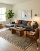 4x6 ft natural black stripe jute carpet handmade eco friendly area rug for living room