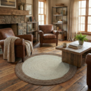 3 ft round white natural braided jute rug 90 cm