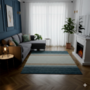 5x8 FT Flat Weave Wool Rug (150 x 240 CM) Modern Stripe Design by MRIC Studio