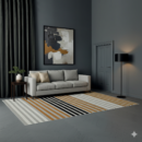 MRIC Studio 5x8 FT Wool Flatweave Rug 150 x 240 CM modern stripe design carpet