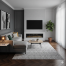 5x8 FT Flat Weave Wool White Rug (150 x 240 CM) Diamond Pattern Carpet by MRIC Studio