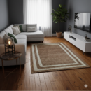 3x5 FT Natural Jute Rug with White Border Handmade Braided Carpet (90 x 150 CM) by MRIC Studio