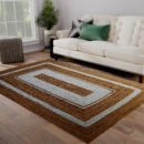 5x8 FT Natural White Jute Rug Handmade Braided Carpet (150 x 240 CM) for Living Room by MRIC Studio