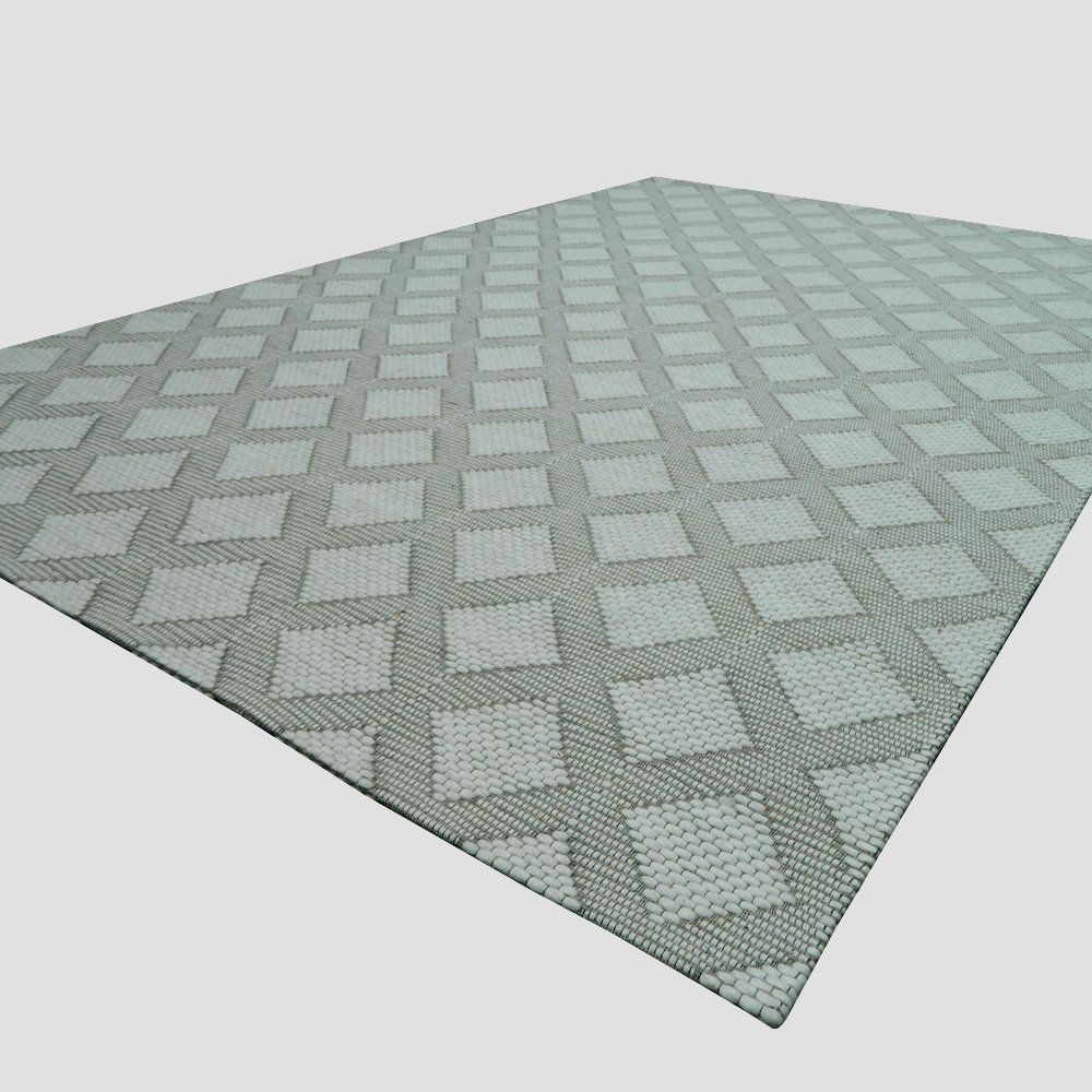 Modern Jacquard Flatweave Wool Area Rug for Home