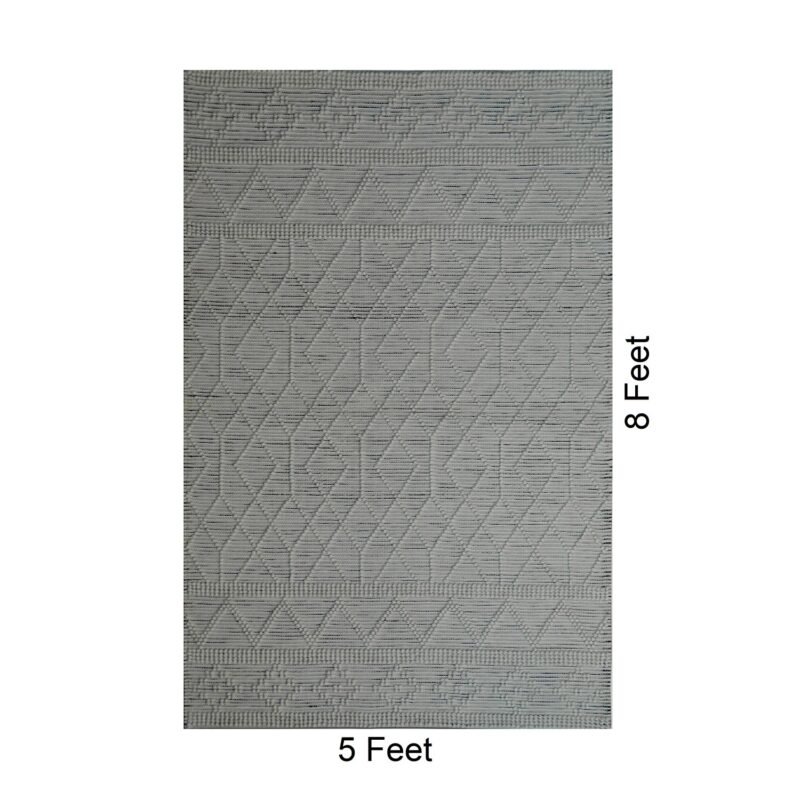 5x8FT Handmade Wool Flat Weave Living Room Carpet