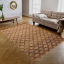 5x8FT handwoven jute rug natural black flat weave diamond pattern 150x240 cm