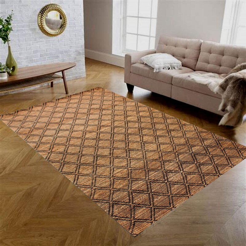 MRICStudio 5x8FT Handmade Jute & Wool Flat Weave Jacquard Rug