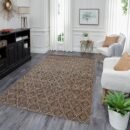 5x8FT handwoven jute rug natural black flat weave diamond pattern living room