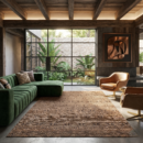 5x8FT handwoven jute rug natural black textured flat weave living room